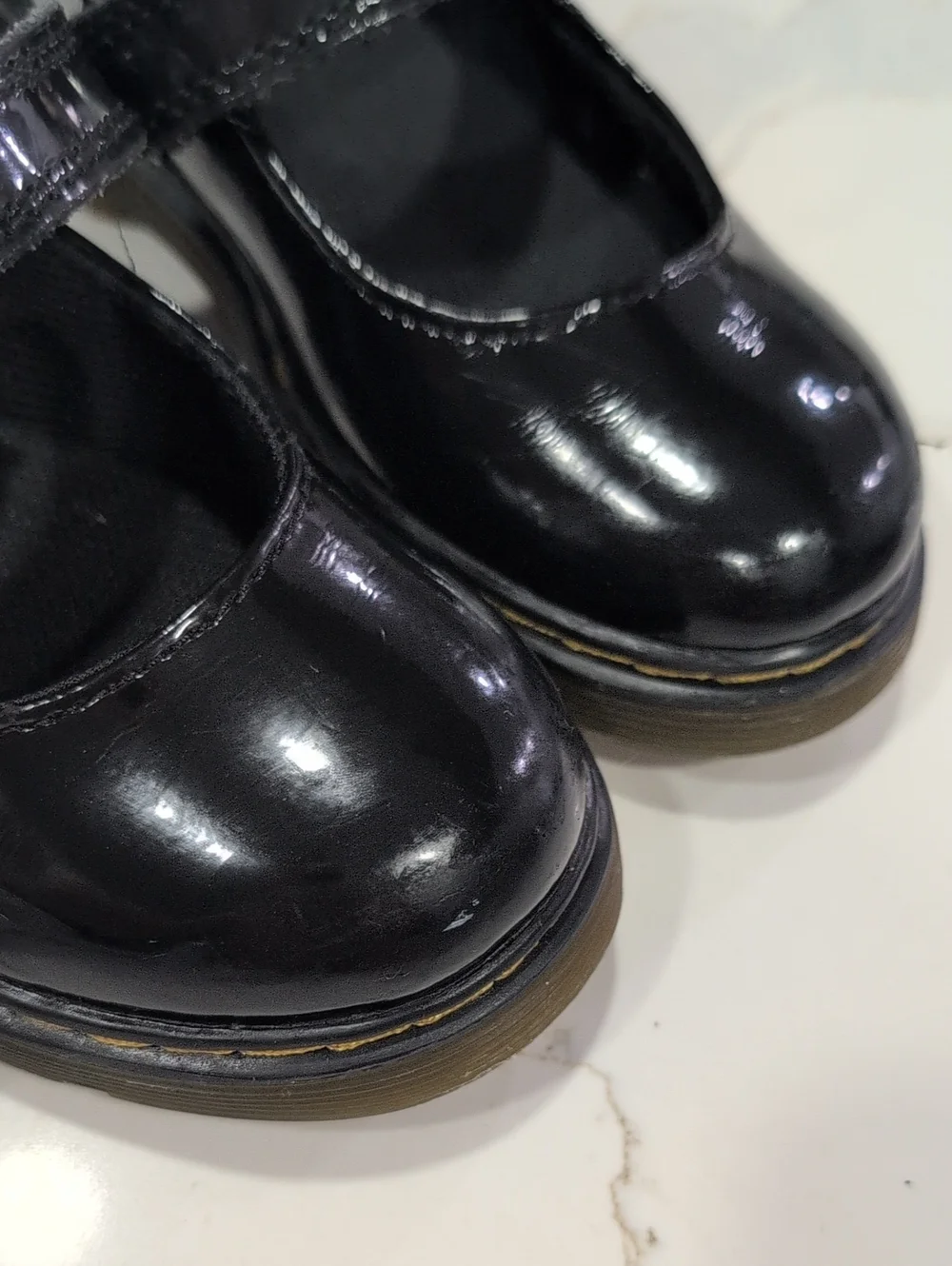 Dr. Martens Black Patent Mary Jane Kids Shoes